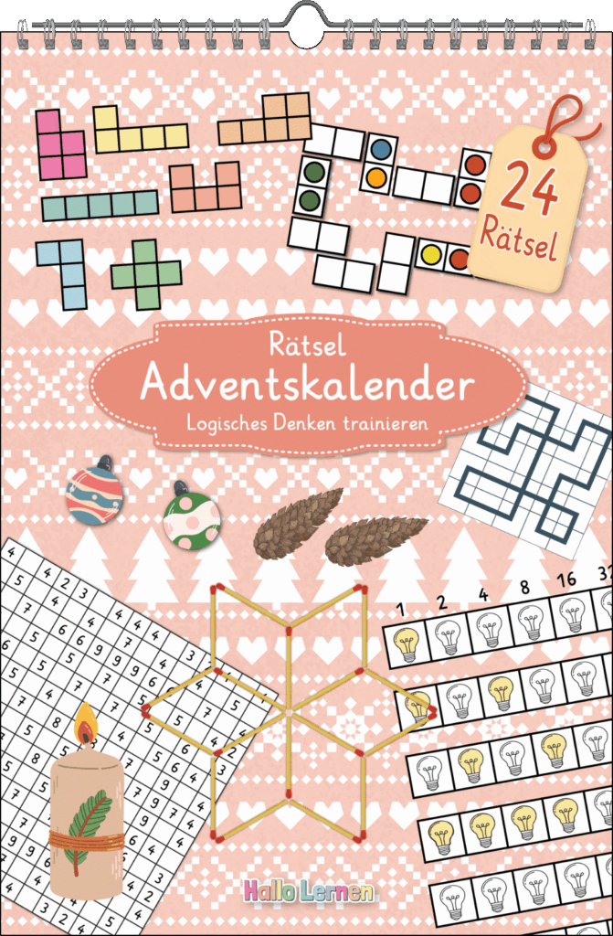Rätsel-Adventskalender - Logik trainieren für Kinder | Spiralkalender | Hallo Lernen