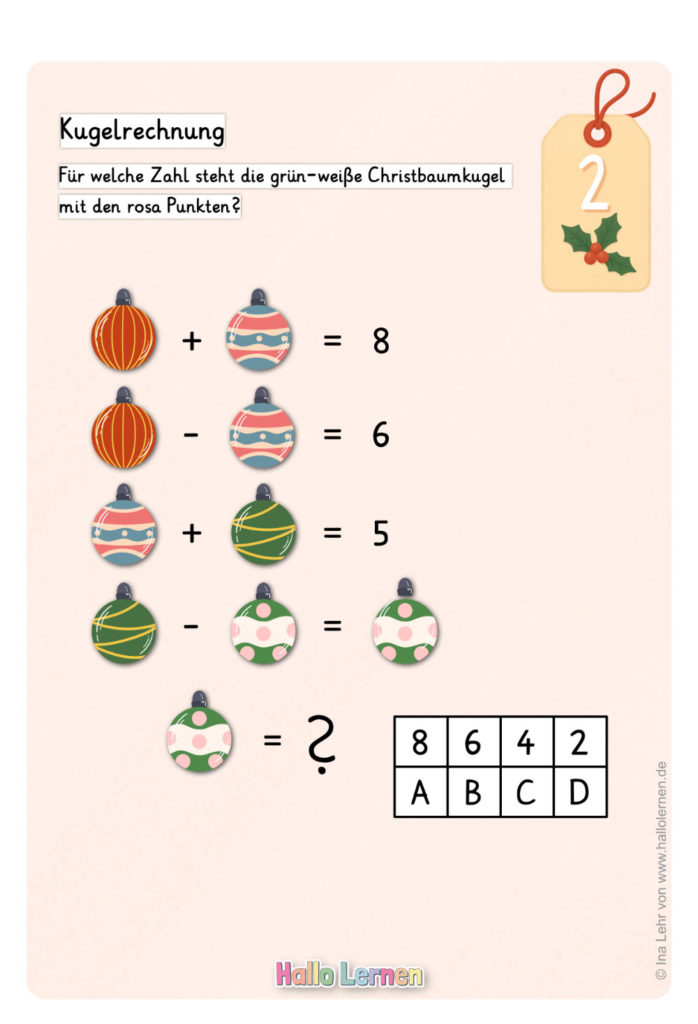 Rätsel für den 2. Dezember | Rätsel-Adventskalender von Hallo Lernen