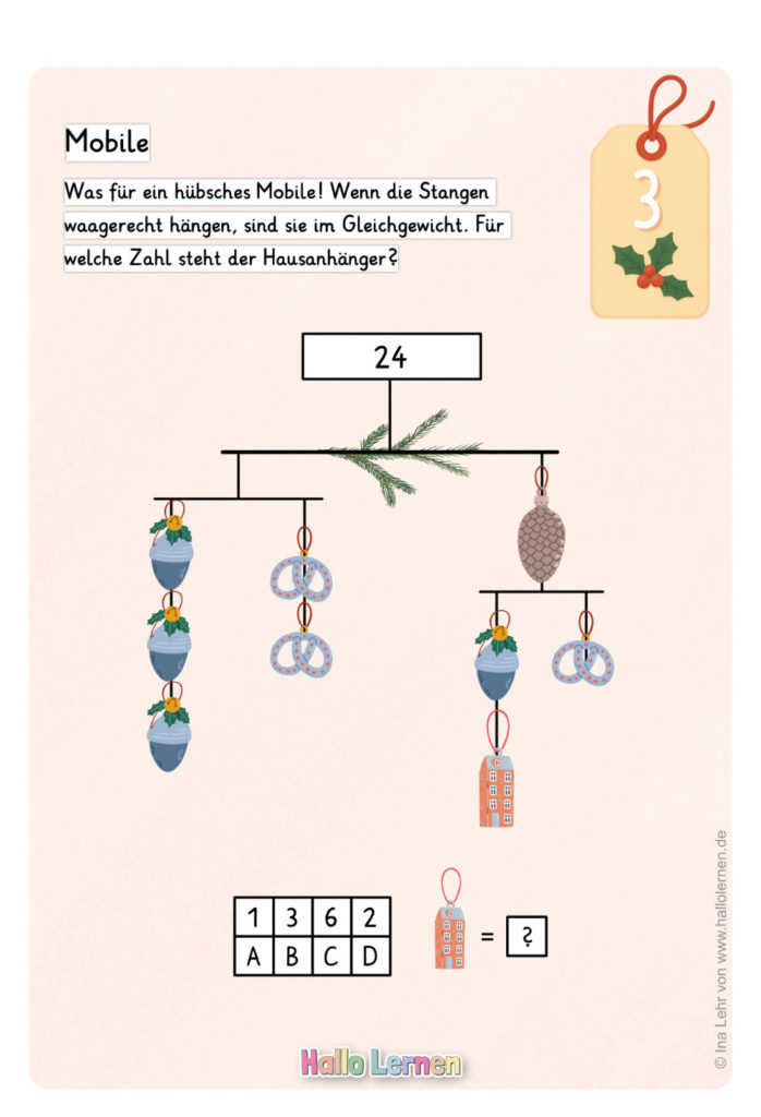 Rätsel für den 3. Dezember | Rätsel-Adventskalender von Hallo Lernen