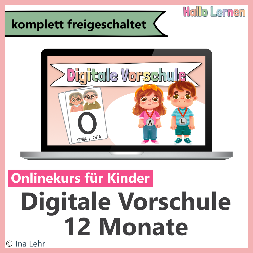 Digitale Vorschule von Hallo Lernen | 12 Monate Komplettzugang